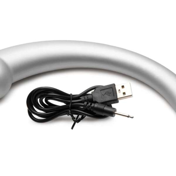 10x Vibra-Crescent Silicone Dual Ended Dildo - Silver