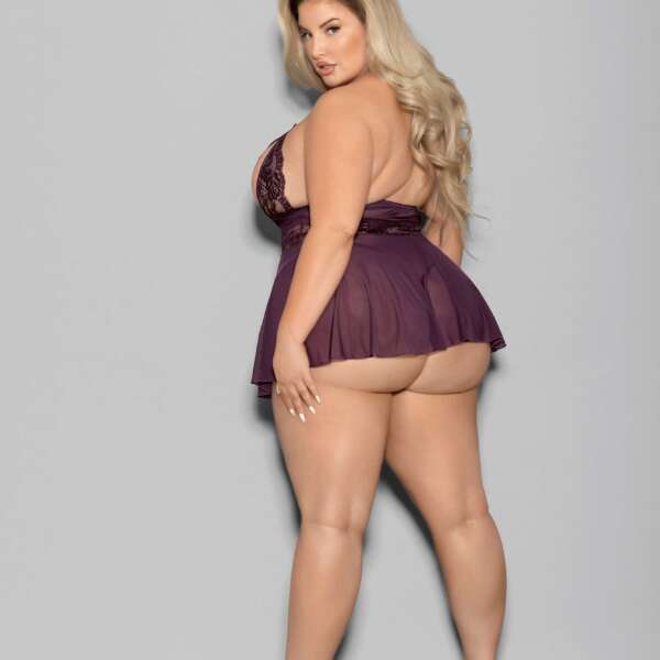 Shorty Babydoll - Queen Size - Plum