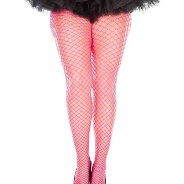Mini Diamond Net Spandex Pantyhose - Queen Size - Hot Pink
