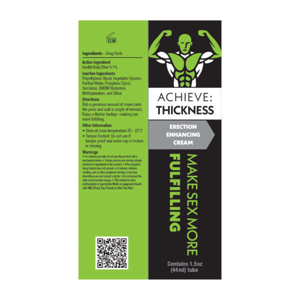 Achieve Thickness - Erection Enhancement Cream 1.5 Oz