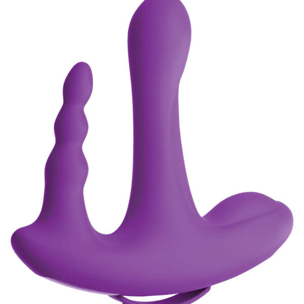 Threesome Rock n' Ride Silicone Vibrator - Purple