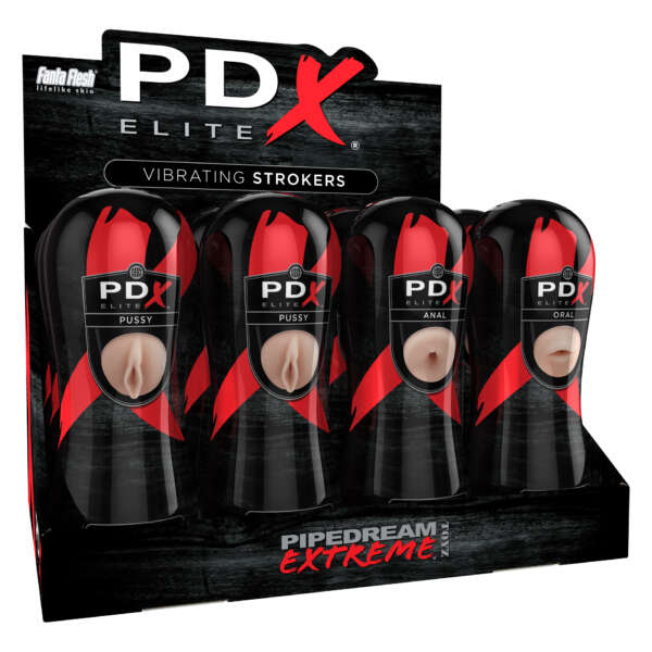Pdx Elite Vibrating Pussy Mouth Ass Stroker  Display of 12