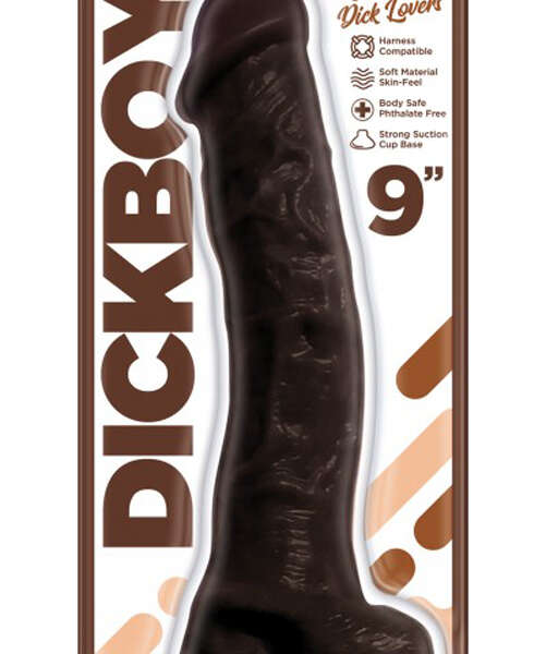 Dickboy - Skins - Dildo With Balls - 9 Inch - Chocolate Dick Lovers