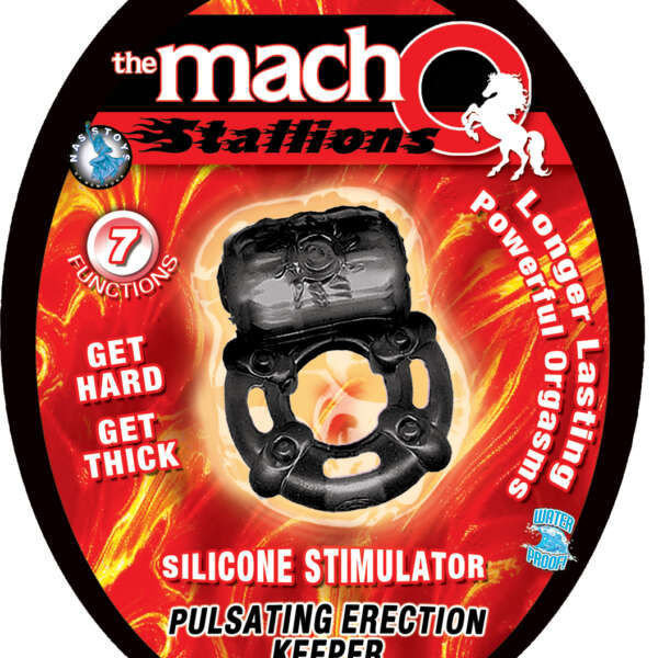 The Macho Stallions Pulsating Erection Keeper - Black