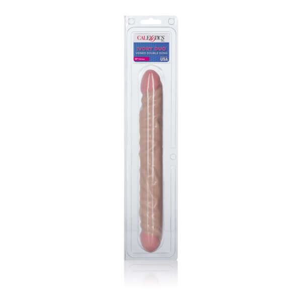 Ivory Duo 12 Inches Veined Double Dong