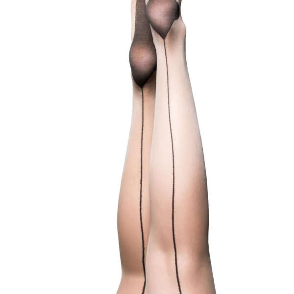 Ruby - Cuban Heel Thigh High - Size C - Nude
