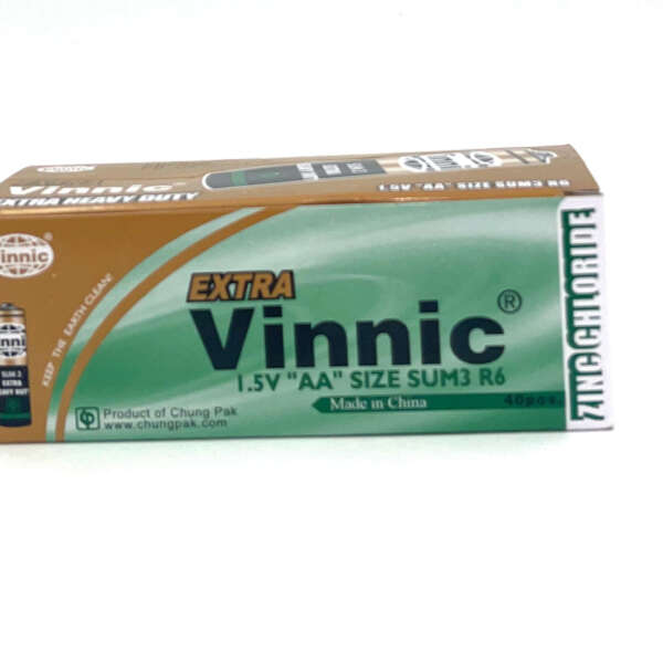 Vinnic Extra Heavy Duty AA Batteries- 40 Pcs. Box