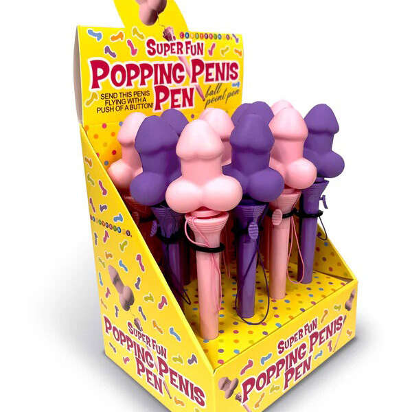 Super Fun Popping Penis Pen - Display of 12ct
