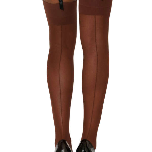 Seam Back Thigh High - One Size - Espresso