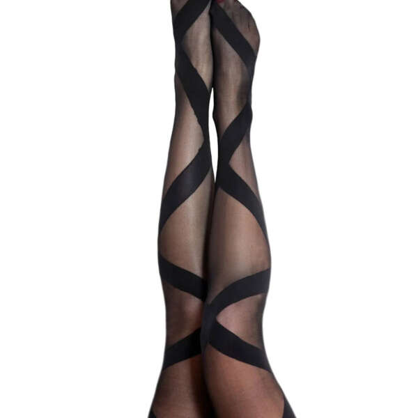 Jackie - Semi Sheer Thigh High - Size B - Black