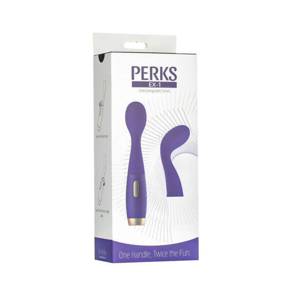 Perks Ex-1 Clitoral Stimulating Wand  and  G-Spot Vibrator - Purple