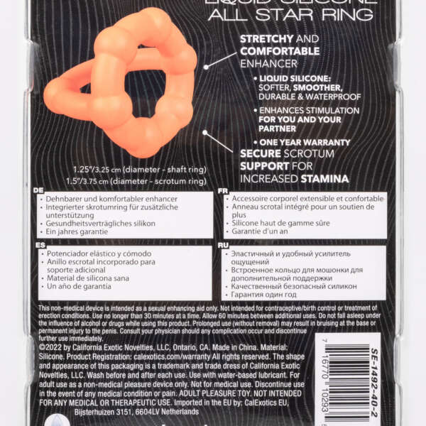 Alpha Liquid Silicone All Star Ring - Orange