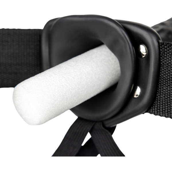 Hollow Strap-on Without Balls 8 Inch - Black