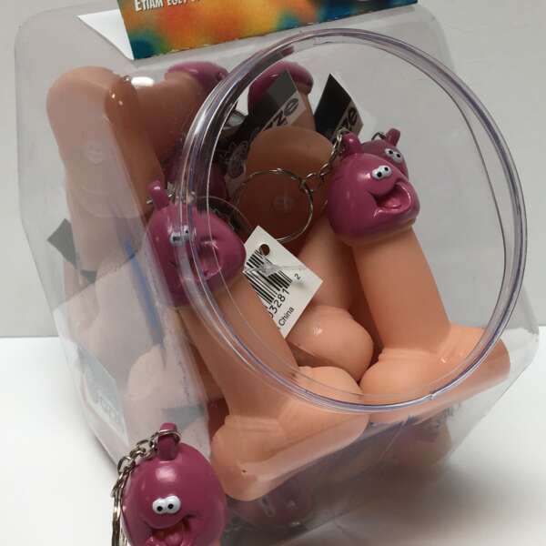 Squeaky Pecker Keychain - 24 Count Bowl