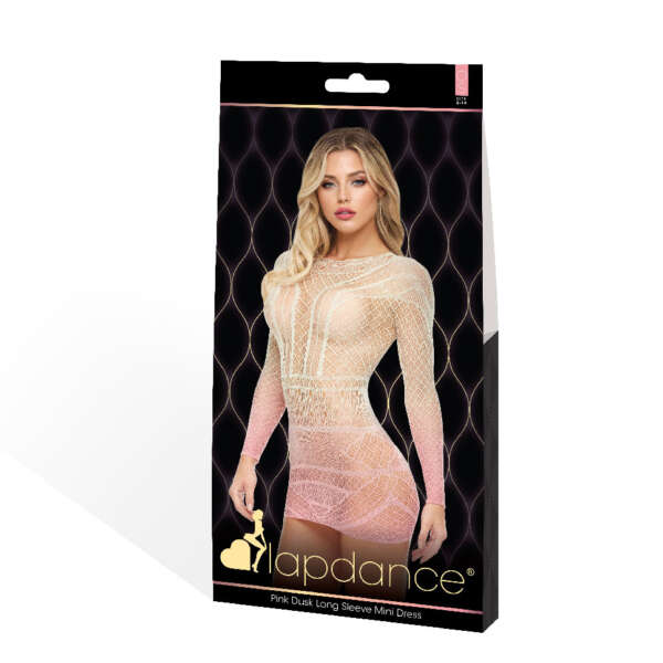 Pink Dusk Long Sleeve Mini Dress - Os