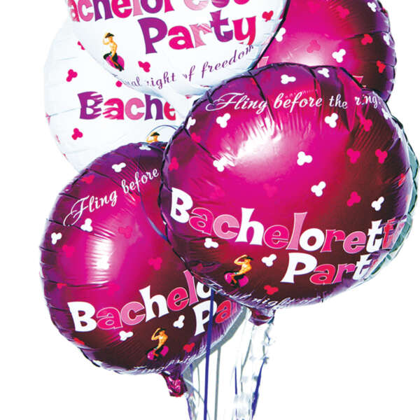 Bachelorette Party Foil Balloons 9 Pack Assorted  Colors