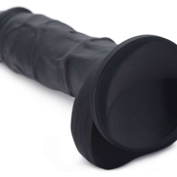 Power Pecker 7 Inch Silicone Dildo With Balls - Black