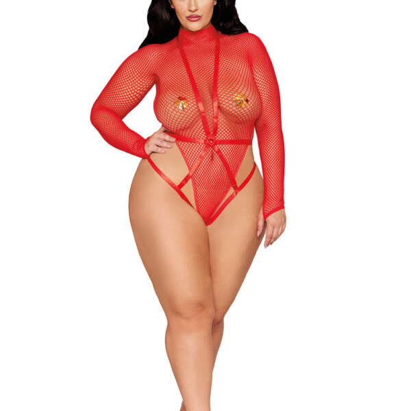 Teddy and Harness Dmnd - Queen Size - Poinsettia