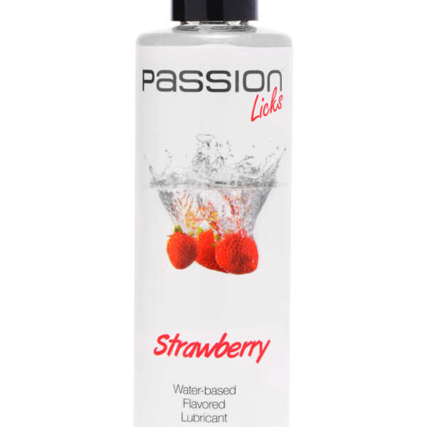 Passion Licks Strawberry Water Based Flavored Lubricant - 8 Fl Oz / 236 ml