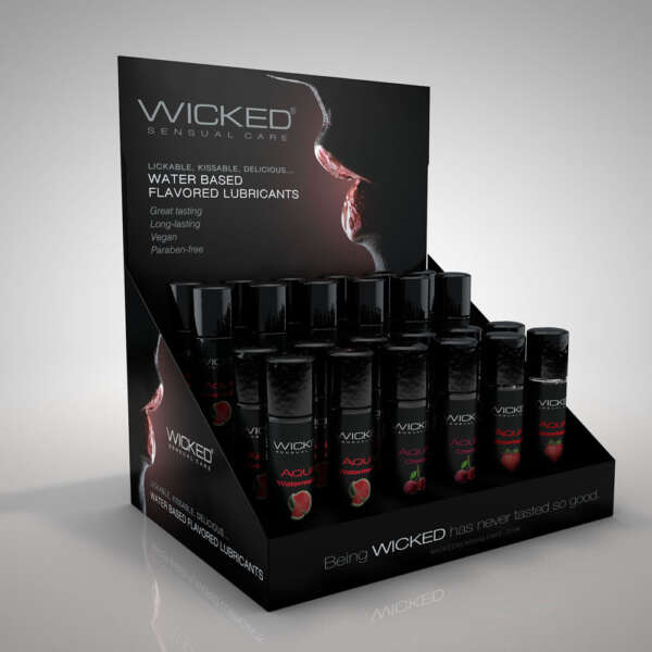 Aqua Flavored Water-Based Lubricant - 24ct Display
