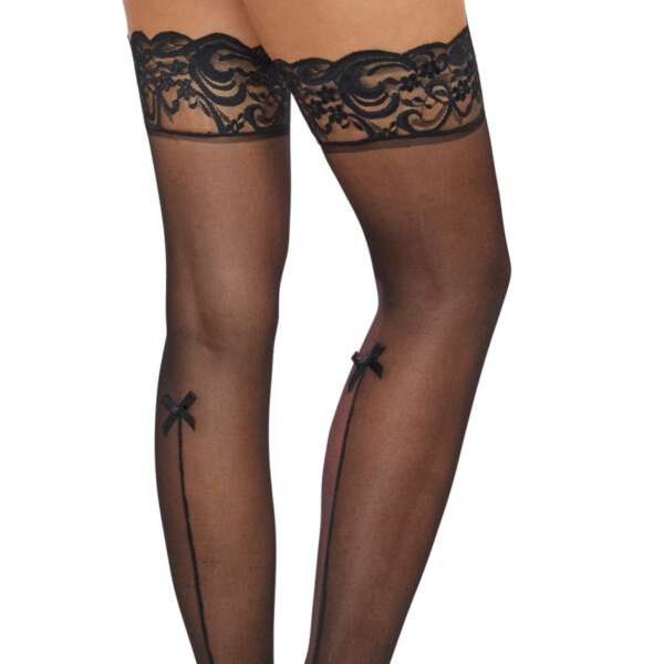 Lace Top Thigh High - One Size - Black