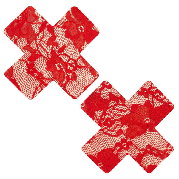 Red Lace X Nipple Cover Pasties