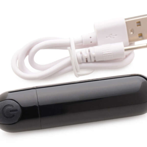 10x Rechargeable Vibrating Metallic Bullet - Black