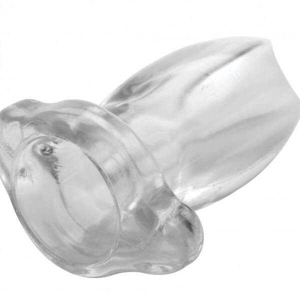Peephole Clear Hollow Anal Plug - Large