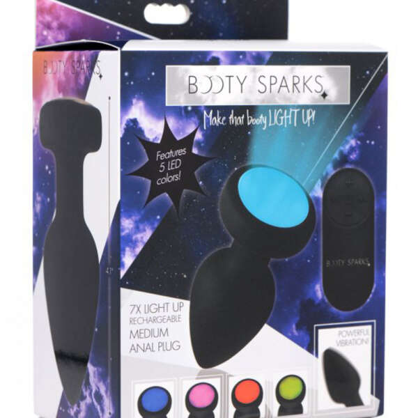 7x Light Up Rechargeable Anal Plug - Medium