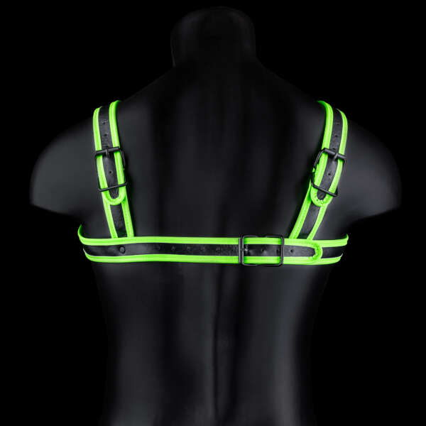 Bonded Leather Buckle Harness - Small/medium - Glow in the Dark