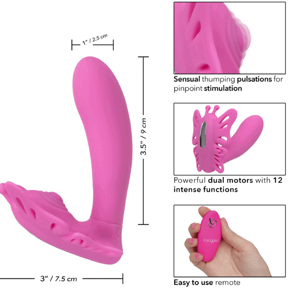 Venus Butterfly Silicone Remote Pulsating Venus G - Pink