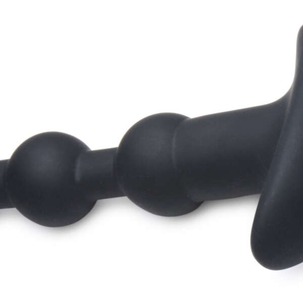 Bang - Vibrating Silicone Anal Beads and Remote Black