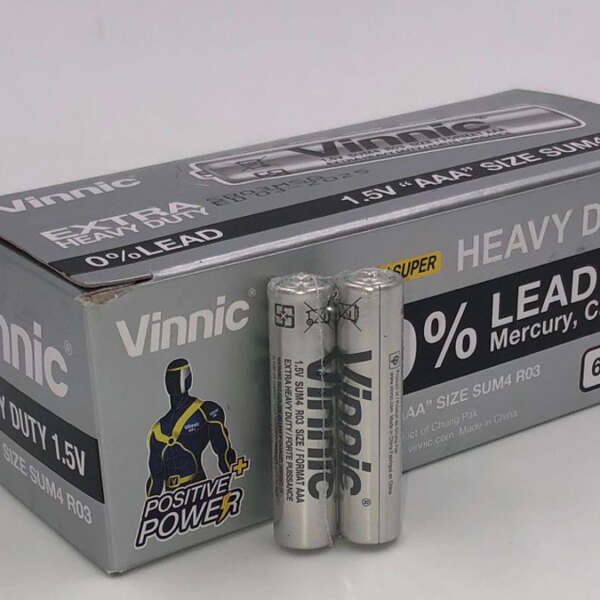 Vinnic Extra Heavy Duty AAA Batteries - 2 Pc./ Shrink Pk. - 60 Pcs. Box
