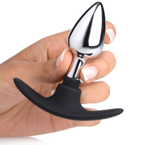 Dark Invader Metal and Silicone Anal Plug - Small