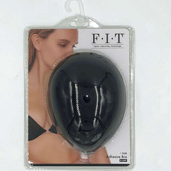 Cloth Adhesive Bra - Cup D - Black