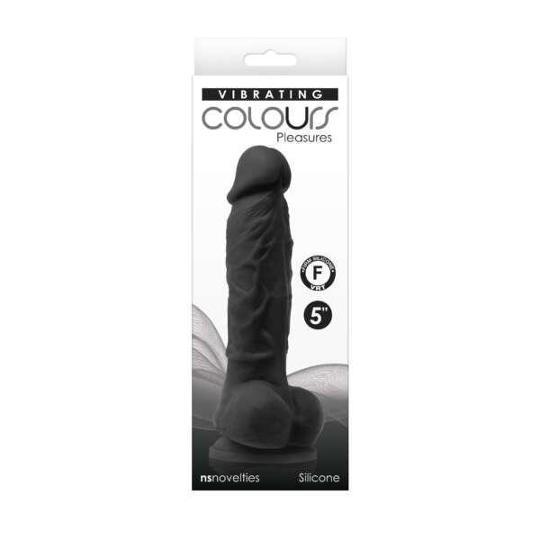 Colours - Pleasures - Vibrating - 5 Inch Dildo -  Black