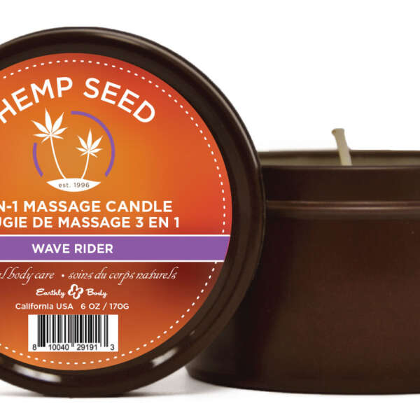 3 in 1 Massage Candle - Wave Rider  - 6 Oz  - Hemp Seed