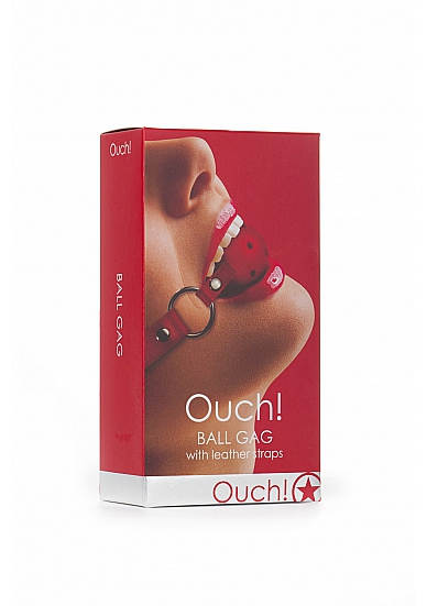 Ball Gag With Leather Straps - Red