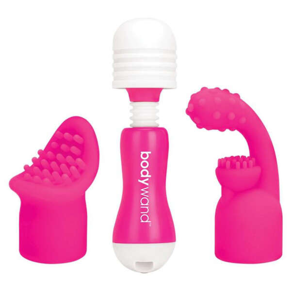 Bodywand Rechargeable Mini Massager With Attachments - Pink