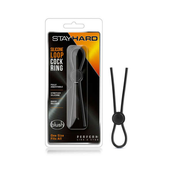 Stay Hard Silicone Loop Cockring Black