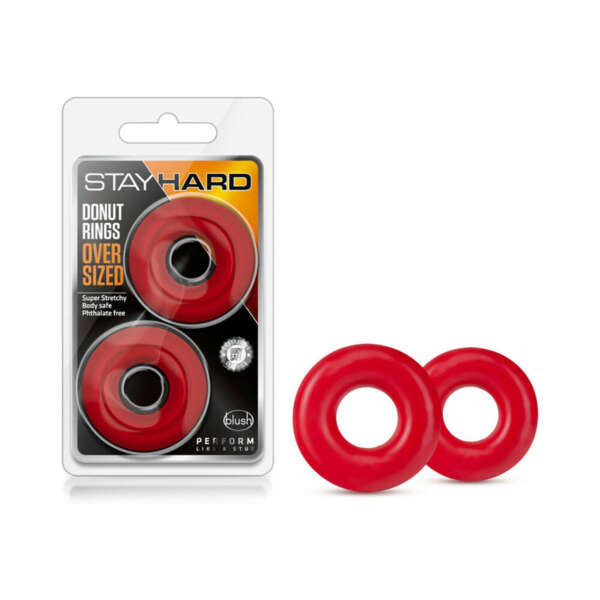 Stay Hard Donut Rings Oversized 2pk Red