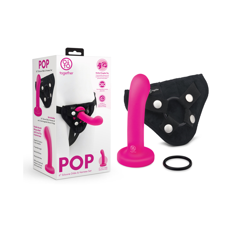 Together Pop Dildo & Harness 5.5in Pk