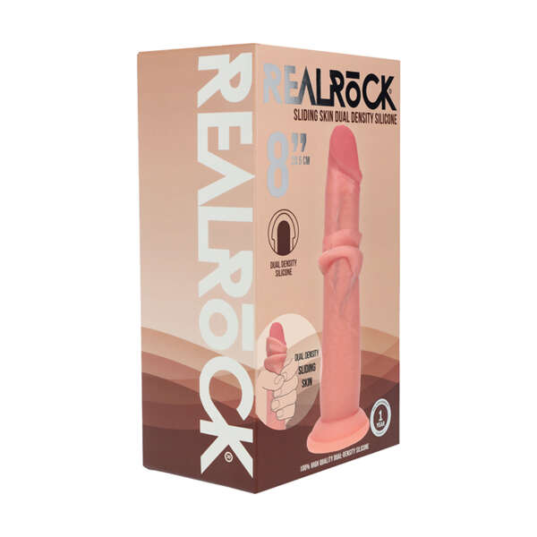 Realrock Slid DualDens Sil Dildo 8in Bei