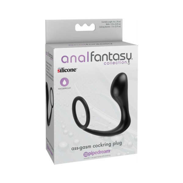 AFC Ass-Gasm Cockring Plug Black