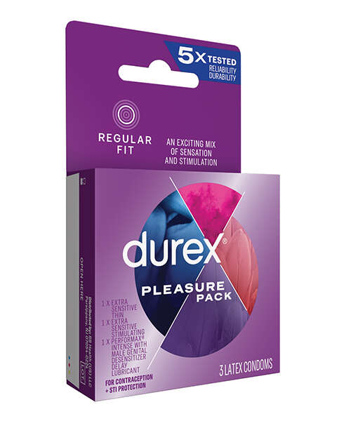 Durex Condoms Pleasure Pack - Box of 3