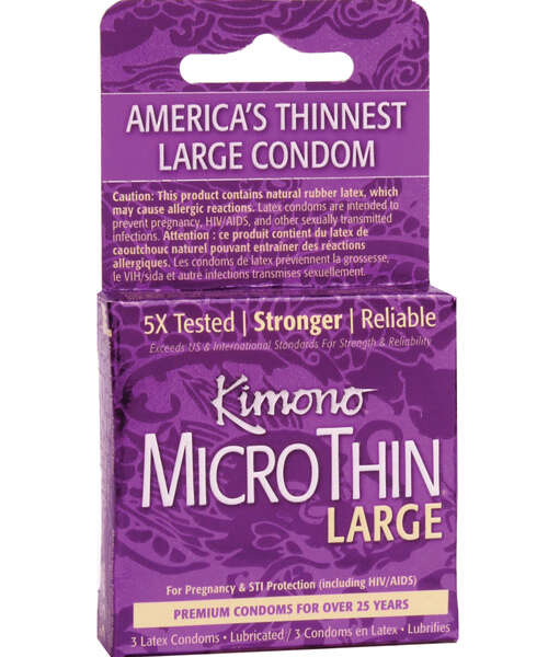 Kimono Micro Thin Large Condoms - Box of 3