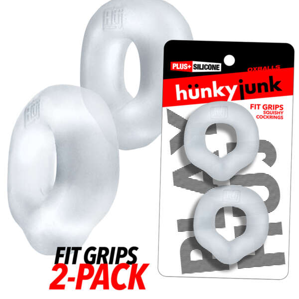 Hunkyjunk Fit Grips 2pk Cockrings Clear