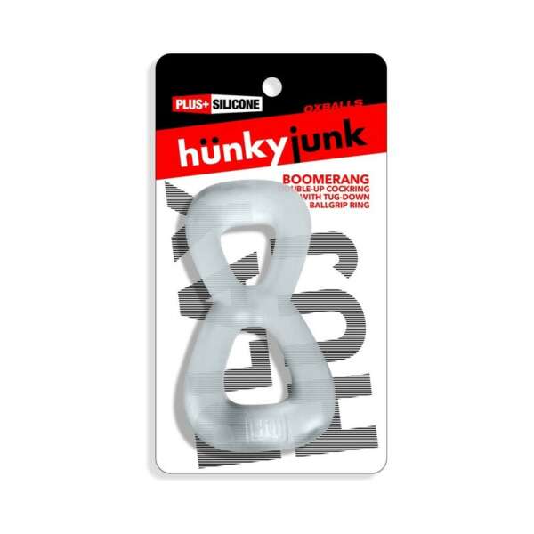 Hunkyjunk Boomerang DblRing NutTug Clear