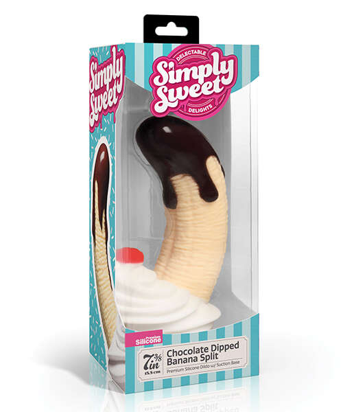 Simply Sweet Chocolate Dipped Banana Split Premium Silicone Dildo