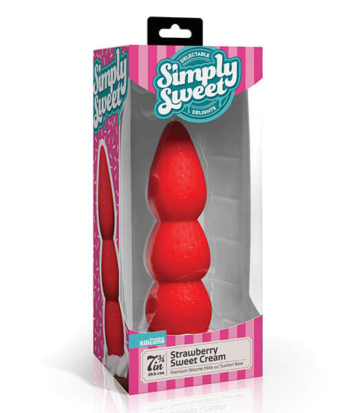 Simply Sweet Strawberry Sweet Cream Premium Silicone Dildo